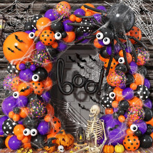 Halloween Balloon Garland Arch Kit with BOO Foil Balloons Party Decorations