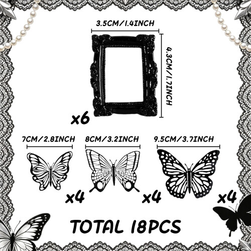 LaVenty Black Goth Cake Decorations Butterfly Goth Cake Topper 1