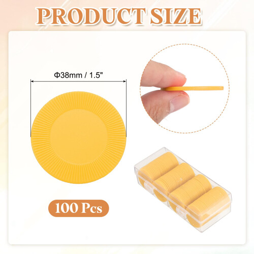 sourcing map 100Pcs Plastic Poker Chips, 38mm Mini Bingo Chips Learning Counters Counting Chips Counters Disks Markers Opaque Game Tokens with 1