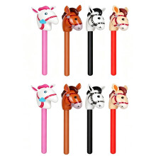8 PCS SET Inflatable Hobby Horse Set, 96cm Colourful Horse Head Sticks,Durable PVC Construction, Western Party Games, Cowboy Events