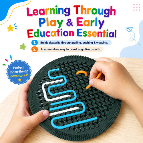 Double-Sided Silicone Sensory Activity Board, Quiet Travel Fidget Toy 2