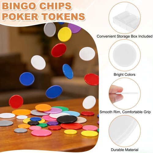 sourcing map 100Pcs Plastic Poker Chips, 37mm, White 2