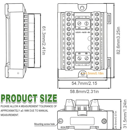 Power Distribution Board, 2x12 Terminal Block, 30A 300V, 2Set 1