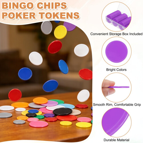 sourcing map 100Pcs Plastic Poker Chips, 37mm, Dark Purple 2