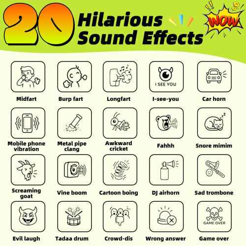 Sound Effects Machine with 20 Hilarious Sounds & 10 Second Voice Recorder 1