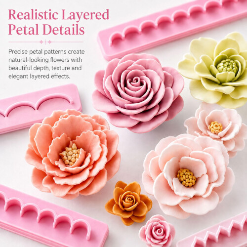 Polymer Clay Petal Cutter Tool Kit For 3D Flower Crafts 2