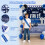16th Birthday Decorations Blue Silver Party Decor Set for Men Boys 3