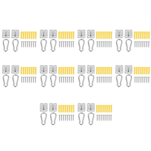 20 Sets of Suspended Ceiling Wall Mount U-Shaped Hooks Stainless Steel Heavy Duty Multi-Function Hammock with Hook