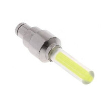 (Yellow)Bicycle Valve Cap Led Light With Multiple Colors For Bike Wheel Decor Safety
