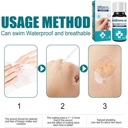 Set of 2 quick-drying, waterproof liquid plasters for cuts and grazes 1
