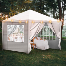 3x3M Gazebo Waterproof Canopy Cover Outdoor Garden Tent Marquee W/ 4 Sidewalls