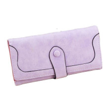 (Purple)Women Purse Vintage Frosted Fashion Simple Casual Patchwork Leather Wallets