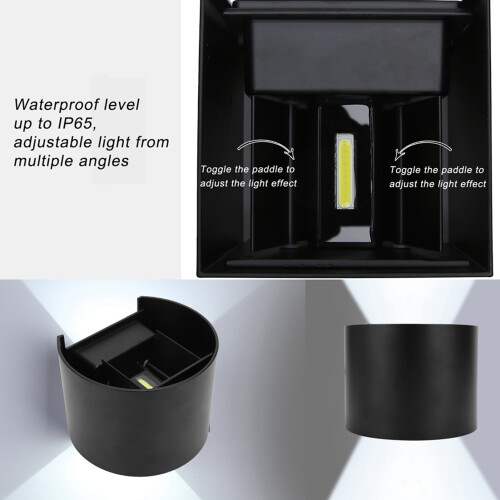 LED Außenwandleuchte 12W IP65 Alu Auf-Ab COB