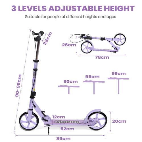 Foldable Scooter with Adjustable Handlebar 1