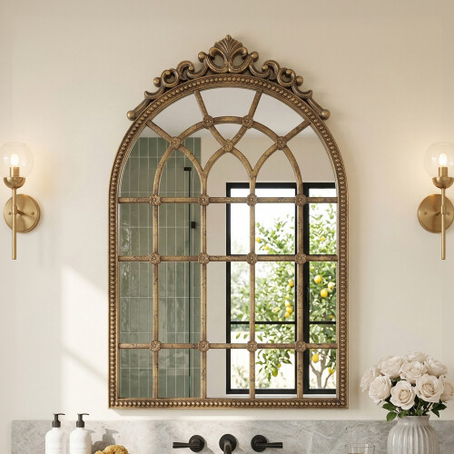 Living And Home Antique Framed Wall Mirror for Decor