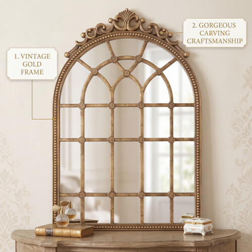 Living And Home Antique Framed Wall Mirror for Decor 2