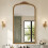 Living And Home Gold Arched Decorative Vanity Mirror with Carved Frame 1
