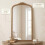 Living And Home Gold Arched Decorative Vanity Mirror with Carved Frame 3