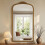 Living And Home Gold Arched Decorative Vanity Mirror with Carved Frame 2