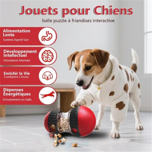 Interactive Dog Food Dispenser – Anti-Gluttony Puzzle Game (Red) 1