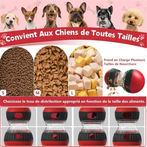 Interactive Dog Food Dispenser – Anti-Gluttony Puzzle Game (Red) 2