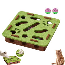 Cat Puzzle Maze Toy – Felt Maze Ball with Bell for Indoor Cats
