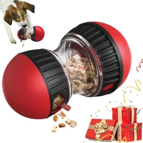 Interactive Dog Food Dispenser – Anti-Gluttony Puzzle Game (Red)