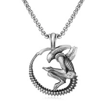 Cyberpunk Alien Pendant Necklace Men Hip Hop Personalized Street Style Jewelry
