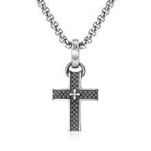 (N653) Men’s Hip Hop Cross Pendant Necklace Titanium Steel Street Fashion Sweater Chain