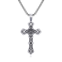 (N629) Men’s Hip Hop Cross Pendant Necklace Titanium Steel Street Fashion Sweater Chain