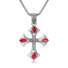 (N660) Men’s Hip Hop Cross Pendant Necklace Titanium Steel Street Fashion Sweater Chain