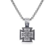 (N634) Men’s Hip Hop Cross Pendant Necklace Titanium Steel Street Fashion Sweater Chain