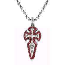 (N632) Men’s Hip Hop Cross Pendant Necklace Titanium Steel Street Fashion Sweater Chain