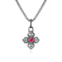 (N645) Men’s Hip Hop Cross Pendant Necklace Titanium Steel Street Fashion Sweater Chain