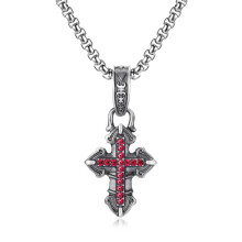 (N658) Men’s Hip Hop Cross Pendant Necklace Titanium Steel Street Fashion Sweater Chain