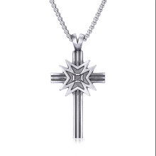 (N668) Men’s Hip Hop Cross Pendant Necklace Titanium Steel Street Fashion Sweater Chain