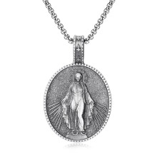 Vintage Pendant Commemorative Medal Necklace Men Women Stainless Steel Jewelry