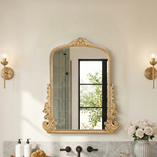 Gold Decorative Vanity Mirror with Stand