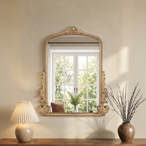 Living And Home Gold Decorative Vanity Mirror with Stand 1
