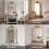 Living And Home Gold Arched Decorative Vanity Mirror with Carved Frame 4