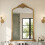 Living And Home Gold Arched Decorative Vanity Mirror with Carved Frame 1