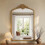 Living And Home Gold Arched Decorative Vanity Mirror with Carved Frame 2
