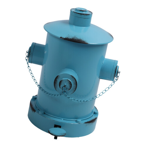 Hydranten-Mülleimer Hellblau Eisen Retro 2