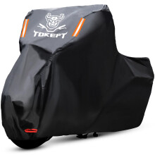 Tokept Black Motorcycle Cover, 210D Oxford Fabric All Weather Water Sun Protection, 104 inch Vehicle Cover for Harley Davidson Honda Suzuki Kawasaki Y