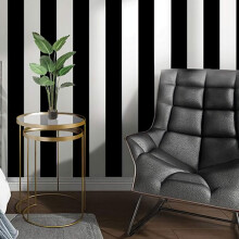Guvana Stripe Black and White Peel and Stick Wallpaper Self-Adhesive Wallpaper 118"x17.7" Removable Contact Paper Waterproof Wallpaper Decorative Wall