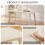 (Travertine) Dining Table, Wooden Rectangular Kitchen Table with Sturdy Metal Legs 4