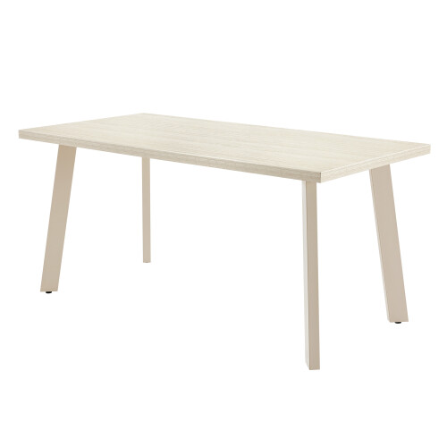(Travertine) Dining Table, Wooden Rectangular Kitchen Table with Sturdy Metal Legs 1