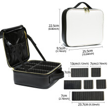 Reise Kosmetiktasche PU-Leder schwarz