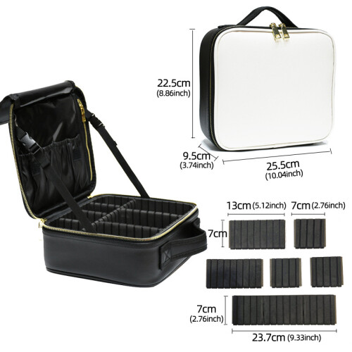 Reise Kosmetiktasche PU-Leder schwarz