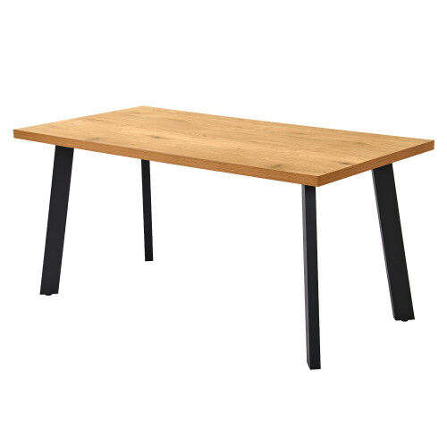 (Wild Oak Table) Dining Table, Wooden Rectangular Kitchen Table with Sturdy Metal Legs 1